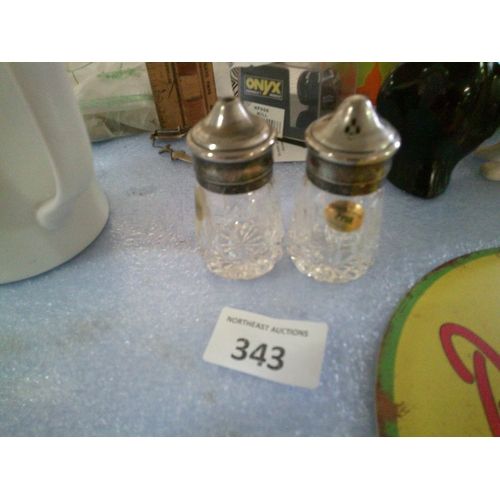 343 - Tyrone Crystal Condiment Set