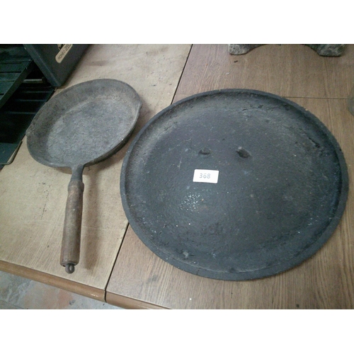 368 - Cast Iron Skillet Pot Lid & Pan