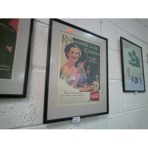 395 - Original Coca Cola Ad in Frame