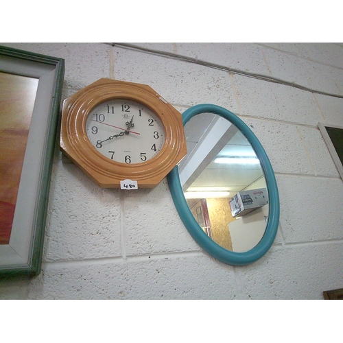 480 - Kitchen Clock & Mirror