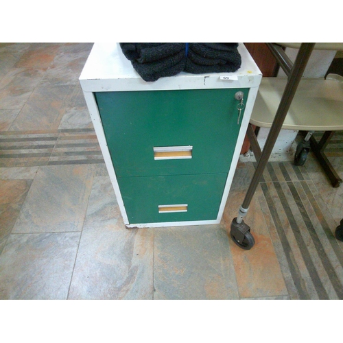 69 - 2 Drawer Filing Cabinet with Keys