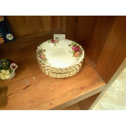 80 - 6 Old Country Rose Ice Cream Bowls