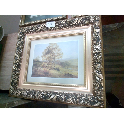 112 - Decorative River Landscape Print in Gilt Frame