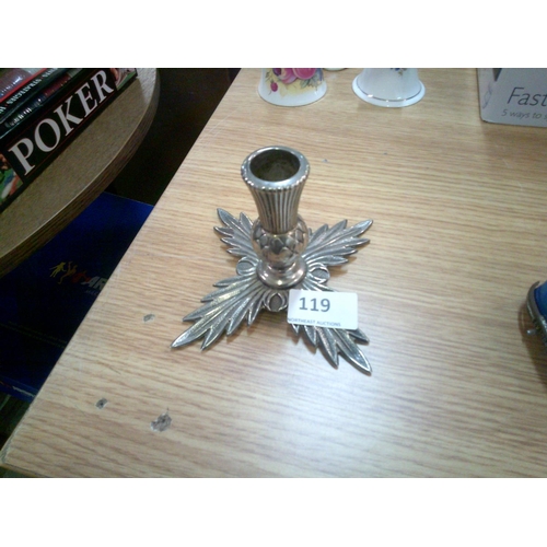 119 - Vintage English Metal Thistle Styled Candlestick Holder (1940s/50s)