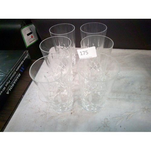 175 - Crystal Lemonade Glasses x 6