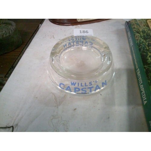 186 - Original Wills Glass Ashtray