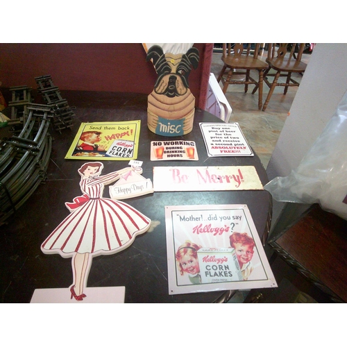 191 - Assortment of Wood & Tin Signs