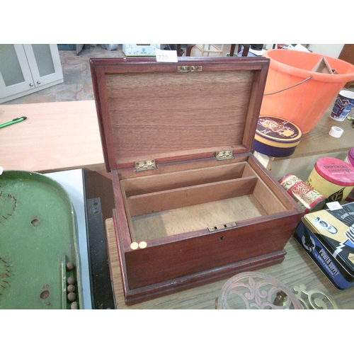 220 - Mahogany Jewellery/Storage Box (14