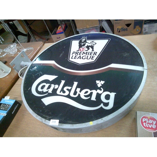 248 - Double Sided Light up Carlsberg Sign with Bracket (28