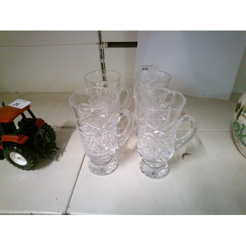 25 - Galway Crystal Irish Coffee Glasses x 4