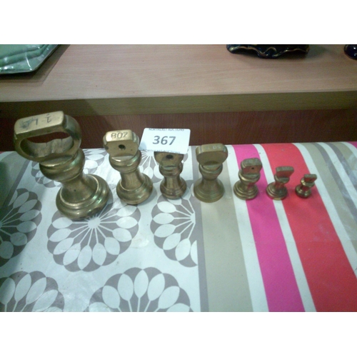 367 - 7 Brass Shop Weights