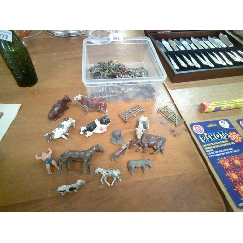 265 - Box of Steel Farm Animals etc...