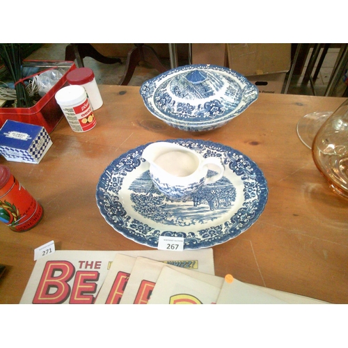 267 - Lot of Blue & White China (sd)