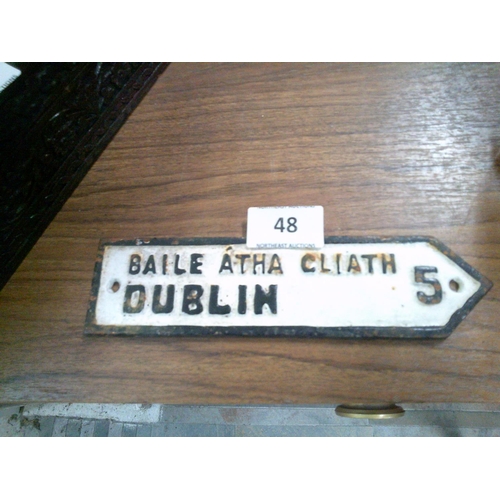 48 - Cast Iron Dublin Sign (8