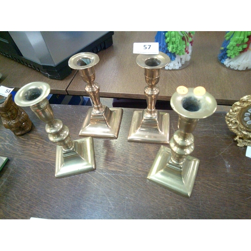 57 - 4 Brass Candle Holders