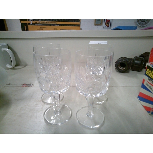 6 - 4 Crystal Sherry Glasses