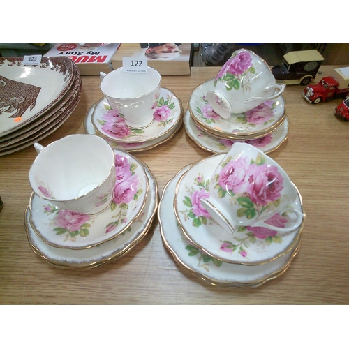 122 - Royal Albert American Beauty Part Teaset