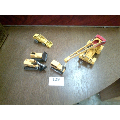 129 - Lot of Construction Vehicles (incl Matchbox Crane)