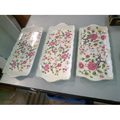 238 - 3 Old Foley Sandwich Plates