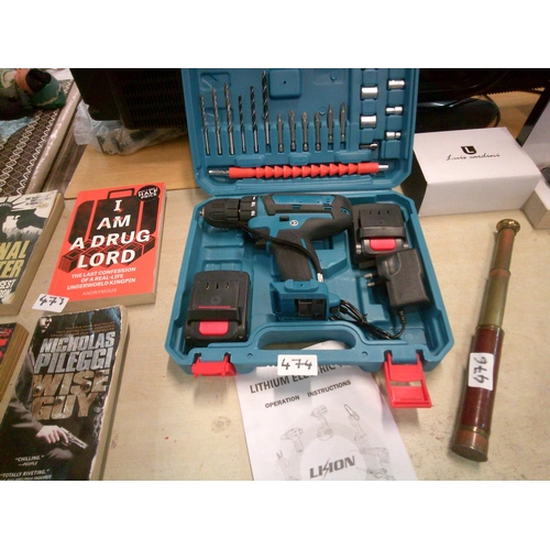 474 - 2 Battery Cordless Drill