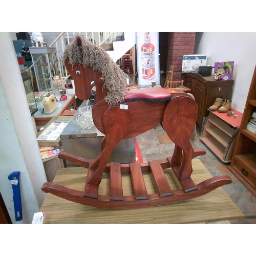 77 - Old Wooden Rocking Horse (40