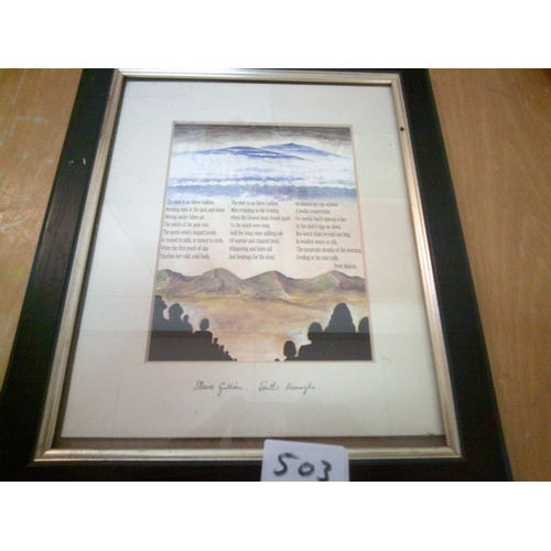 503 - Slieve Gullion Poem in Frame