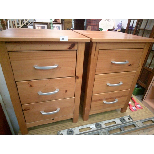 85 - 2 Pine Bedside Lockers