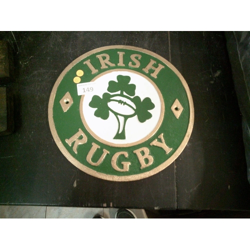 149 - Cast Iron Rugby Sign