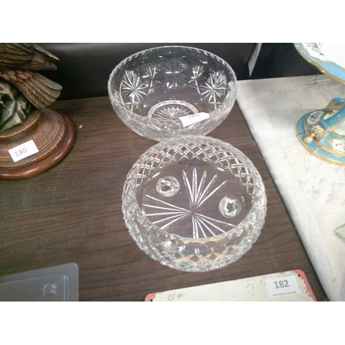 181 - 2 Crystal Fruit Bowls