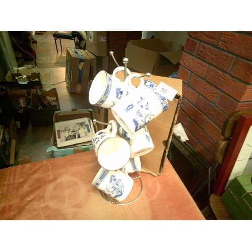 90 - Crown Trent Staffordshire Mugs x 6