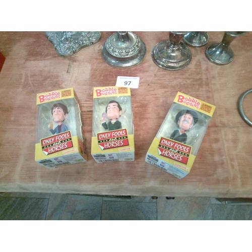 97 - 3 Only Fools & Horses Bobbleheads (Del,Rodney & Grandad)