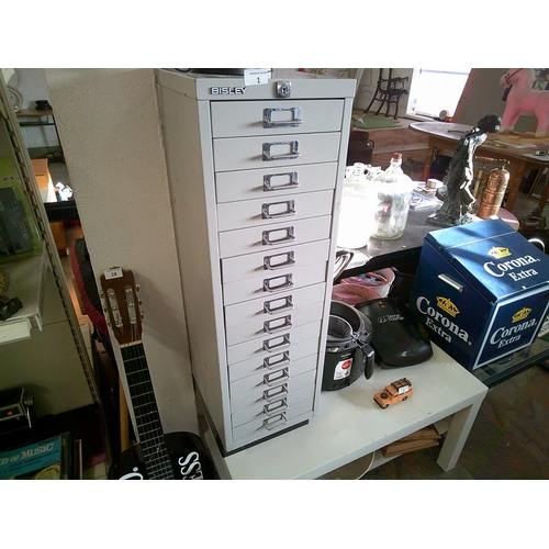 1 - 15 Drawer Bisley Cabinet with Keys