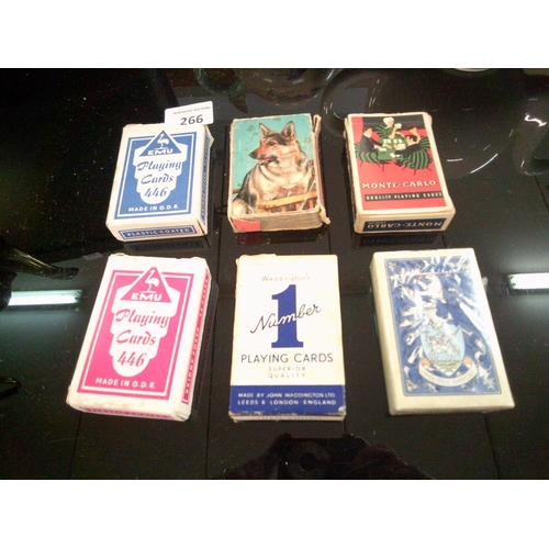 266 - 6 Vintage Decks of Cards