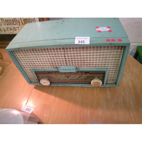 345 - Vintage Philco Valve Radio (w)