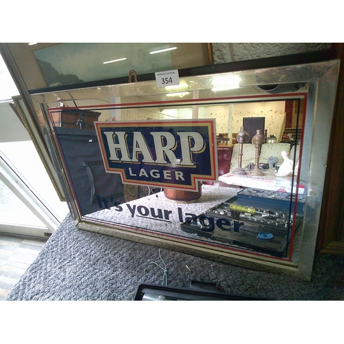 354 - Original Harp Pub Advertising Mirror (21