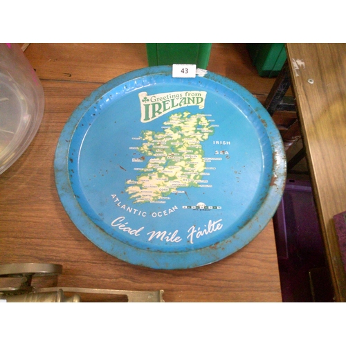 43 - Vintage Greetings From Ireland Serving Tray