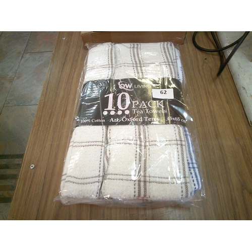 62 - New 10 Pce Tea Towel Set