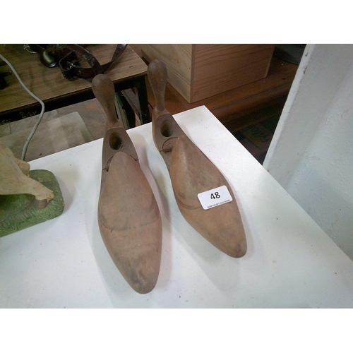 48 - 2 Vintage Wooden Shoe Trees (rare)