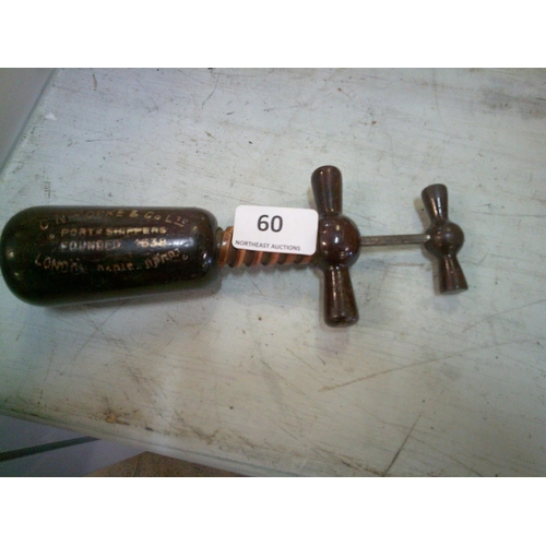 60 - Vintage Double Twist French Wooden Corkscrew