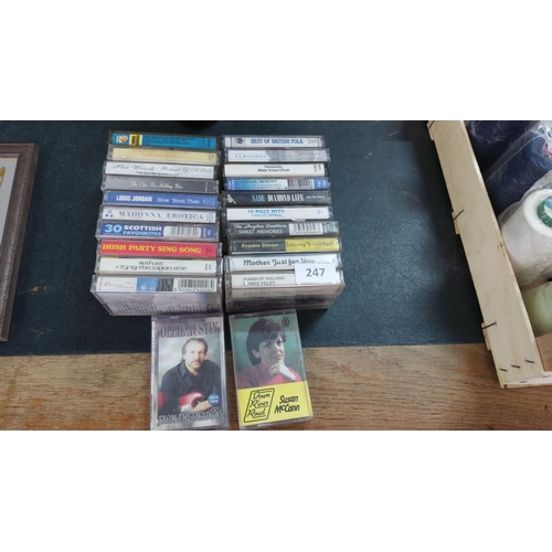 247 - Collection of 22 music cassette tapes featuring various artists and genres, including Madonna, Louis... 