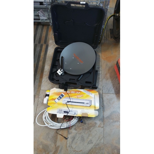 485 - Visiosat Plus Satellite Dish Kit includes Comag SL 30/12 Digital Satellite Receiver, cables, and car... 