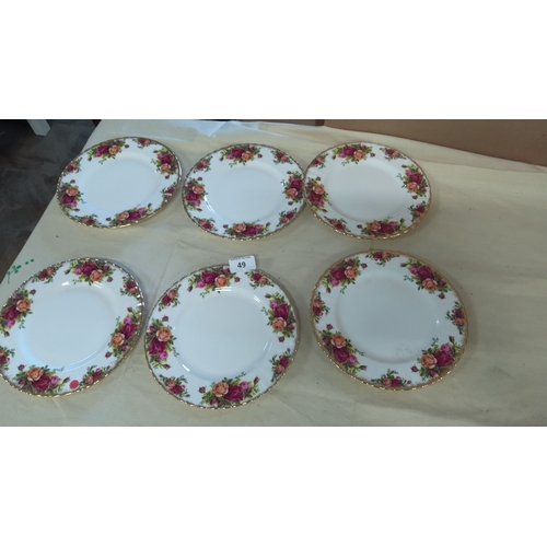 49 - Set of six Royal Albert bone china salad plates featuring the 