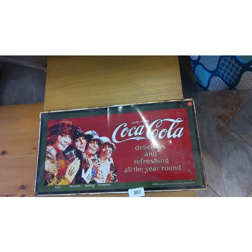 307 - Vintage Coca-Cola Tin Sign, 