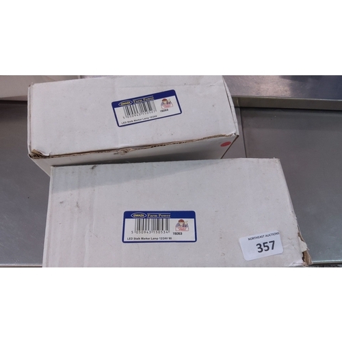 357 - Two boxes of GNWAD Farm Power LED Stalk Marker Lamps, 122/24V, model LE605.