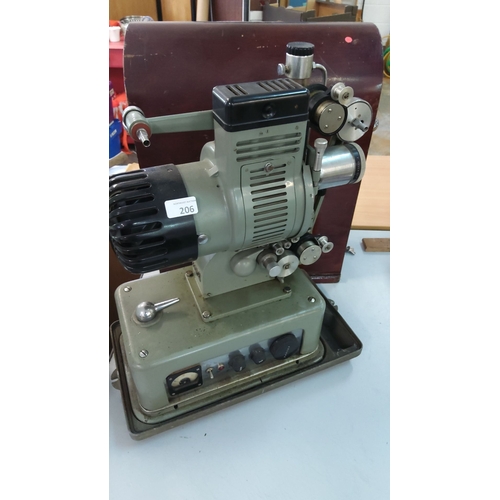 206 - Cinetechnic Limited Type D 7628-17 film projector, 110V, 50Hz. Made in Greenford, London.(Old Cinema... 