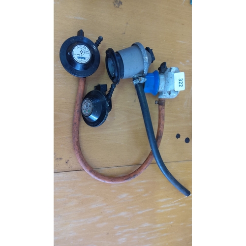 322 - 4 Gas Regulators Set,some with attached hoses