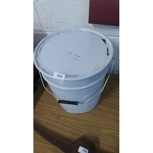 384 - 5-gallon pail of grey floor paint.