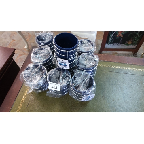 408 - 10 Grange House Plastic Tumblers with Stainless Steel Surround