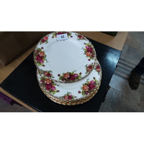 42 - Set of 6 Royal Albert bone china salad plates. Features the 