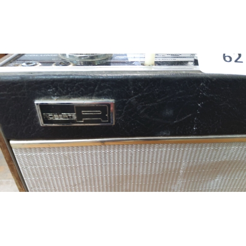 62 - Vintage Roberts R707 portable radio. It has a classic design with manual tuning and volume controls.
